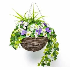 Pansy Artificial Hanging Basket