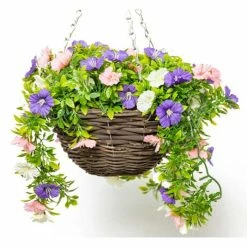 Petunia Artificial Hanging Basket