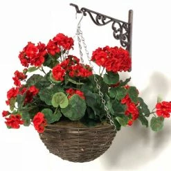 Geranium Artificial Hanging Basket