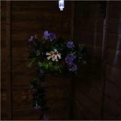 Pair of 26cm Purple Duranta Artificial Hanging Basket with Solar Lights by Primrose™ -Cheap PLANTERS Store DF9124PAIR add image 4 25b0