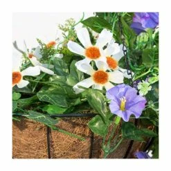 26cm Purple Duranta Artificial Hanging Basket with Solar Lights by Primrose™ -Cheap PLANTERS Store DF9124 add image 1 8135