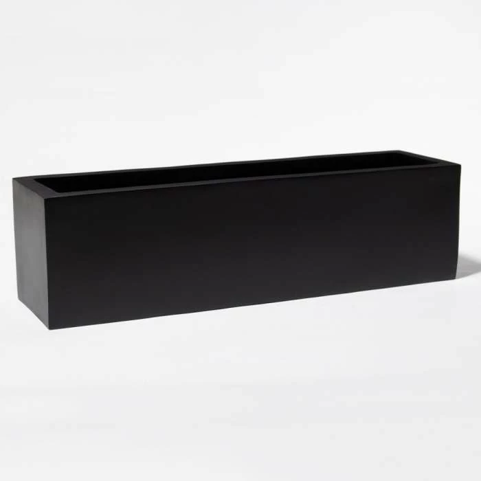 70cm Zinc Galvanised Black Trough Planter - By Primrose™ 2 70cm Zinc Galvanised Black Trough Planter - By Primrose™ - Image 2