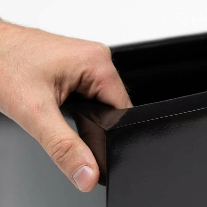 70cm Zinc Galvanised Black Trough Planter - By Primrose™ 5 70cm Zinc Galvanised Black Trough Planter - By Primrose™ - Image 5