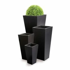 H90cm Zinc Galvanised Black Flared Square Planter - By Primrose™ 7 H90cm Zinc Galvanised Black Flared Square Planter - By Primrose™ -Cheap PLANTERS Store PP0007LA add image 1 c81c
