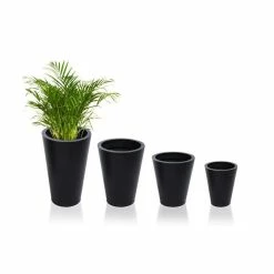 H39.5cm Zinc Galvanised Black Cone Planter - By Primrose™ -Cheap PLANTERS Store PP0009M add image 3 3985