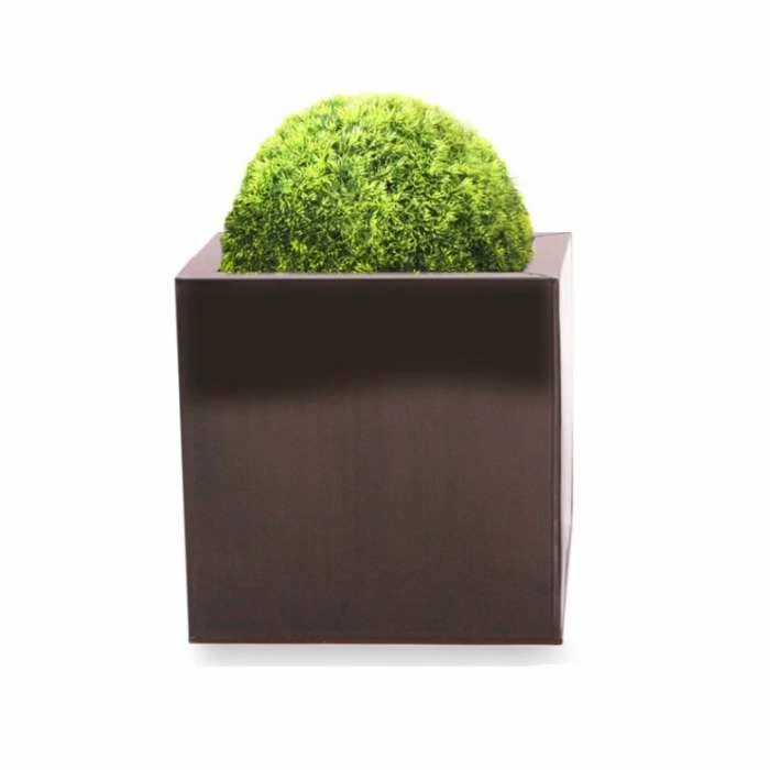60cm Zinc Galvanised Mocha Brown Cube Planters - By Primrose™ 1 60cm Zinc Galvanised Mocha Brown Cube Planters - By Primrose™