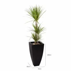 100cm Zinc Galvanised Black Tapered Cube Planter - By Primrose™ -Cheap PLANTERS Store PP0068X add image 3 6fc7