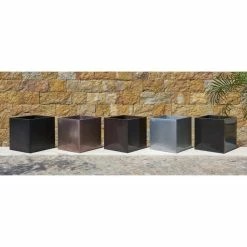 40cm Zinc Galvanised Large Black Cube Planter by Primrose™ -Cheap PLANTERS Store PP0078L add image 2 247b