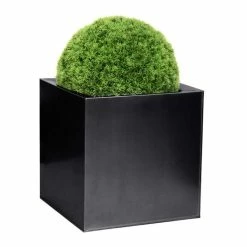 40cm Zinc Galvanised Large Black Cube Planter by Primrose™ -Cheap PLANTERS Store PP0078L add image 3 af73