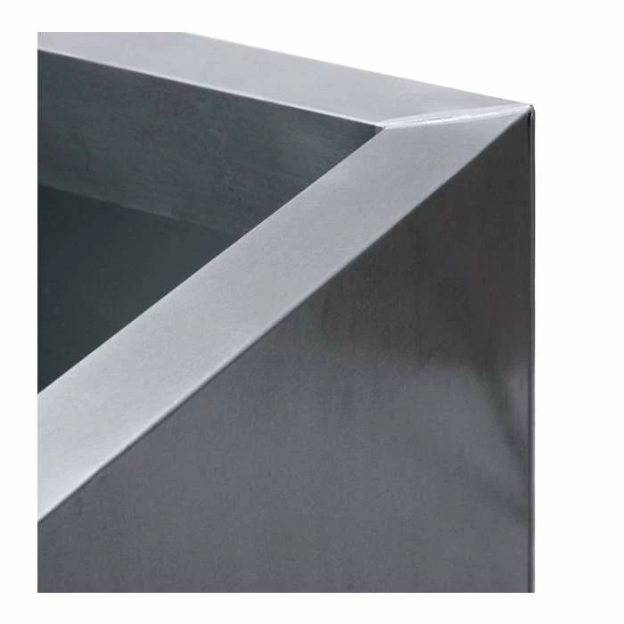 40cm Zinc Galvanised Silver Cube Planters - By Primrose™ 4 40cm Zinc Galvanised Silver Cube Planters - By Primrose™ - Image 4