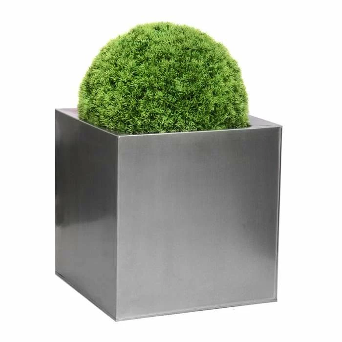40cm Zinc Galvanised Silver Cube Planters - By Primrose™ 10 40cm Zinc Galvanised Silver Cube Planters - By Primrose™ - Image 10