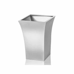 H56cm Zinc Galvanised Silver Flared Square Planter - By Primroseâ„¢