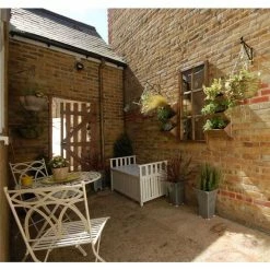 H38 Zinc Galvanised Silver Flared Square Planter - By Primrose™ -Cheap PLANTERS Store PP0250S2 add image 4 07a1