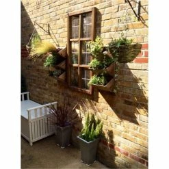 H38 Zinc Galvanised Silver Flared Square Planter - By Primrose™ -Cheap PLANTERS Store PP0250S2 add image 5 2ce4