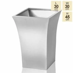H42.5cm Zinc Galvanised Silver Flared Square Planter -By Primrose™ -Cheap PLANTERS Store PP0250S3 528d