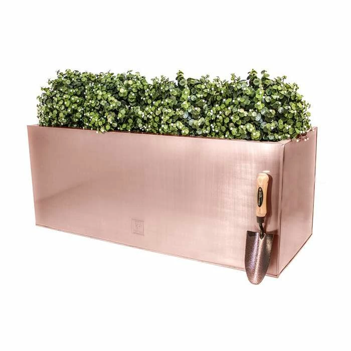 75cm Zinc Galvanised Trough Planter in a Copper Finish by Primrose™ 3 75cm Zinc Galvanised Trough Planter in a Copper Finish by Primrose™ - Image 3
