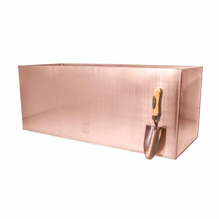 75cm Zinc Galvanised Trough Planter in a Copper Finish by Primrose™ 4 75cm Zinc Galvanised Trough Planter in a Copper Finish by Primrose™ - Image 4