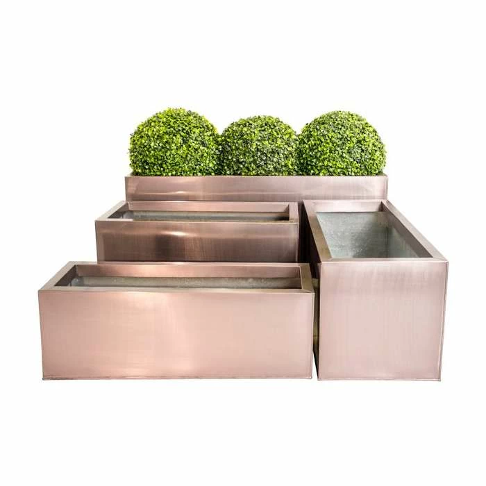 64cm Zinc Galvanised Trough Planter in a Copper Finish by Primrose™ 5 64cm Zinc Galvanised Trough Planter in a Copper Finish by Primrose™ - Image 5