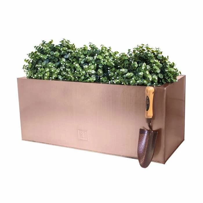 64cm Zinc Galvanised Trough Planter in a Copper Finish by Primrose™ 8 64cm Zinc Galvanised Trough Planter in a Copper Finish by Primrose™ - Image 8