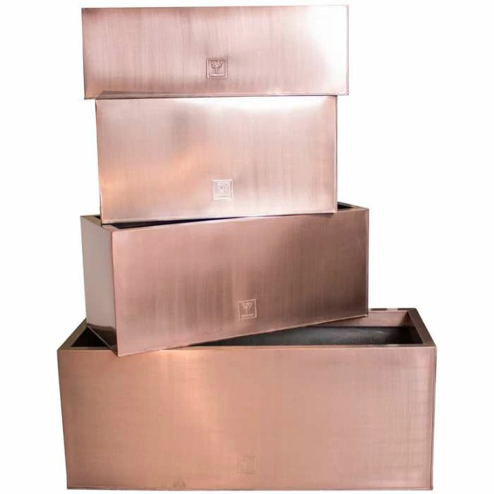 70cm Zinc Galvanised Trough Planter in a Copper Finish by Primrose™ 6 70cm Zinc Galvanised Trough Planter in a Copper Finish by Primrose™ - Image 6