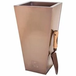 H48cm Zinc Galvanised Flared Square Planter in a Copper Finish by Primrose™ -Cheap PLANTERS Store PP0262S add image 4 6dad