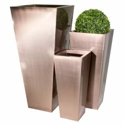 H48cm Zinc Galvanised Flared Square Planter in a Copper Finish by Primrose™ -Cheap PLANTERS Store PP0262S add image 5 ef1f