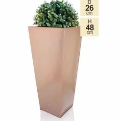 H48cm Zinc Galvanised Flared Square Planter in a Copper Finish by Primrose™ -Cheap PLANTERS Store PP0262S e90c