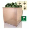 60cm Zinc Galvanised Cube Planter in a Copper Finish by Primrose™