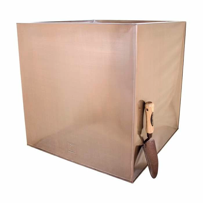60cm Zinc Galvanised Cube Planter in a Copper Finish by Primrose™ 2 60cm Zinc Galvanised Cube Planter in a Copper Finish by Primrose™ - Image 2