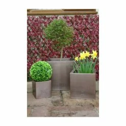 50cm Zinc Galvanised Cube Planter in a Copper Finish by Primrose™ -Cheap PLANTERS Store PP0264XL add image 5 750a