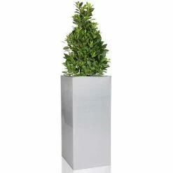 H50cm Zinc Galvanised Tall Cube Planters in Silver - By Primrose™ -Cheap PLANTERS Store PP0341S add image 5 3e0d