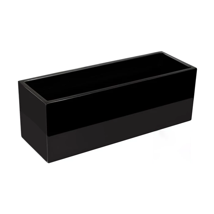 80cm Gloss Fibreglass Trough Planter in Black - By Primrose™ 4 80cm Gloss Fibreglass Trough Planter in Black - By Primrose™ - Image 4