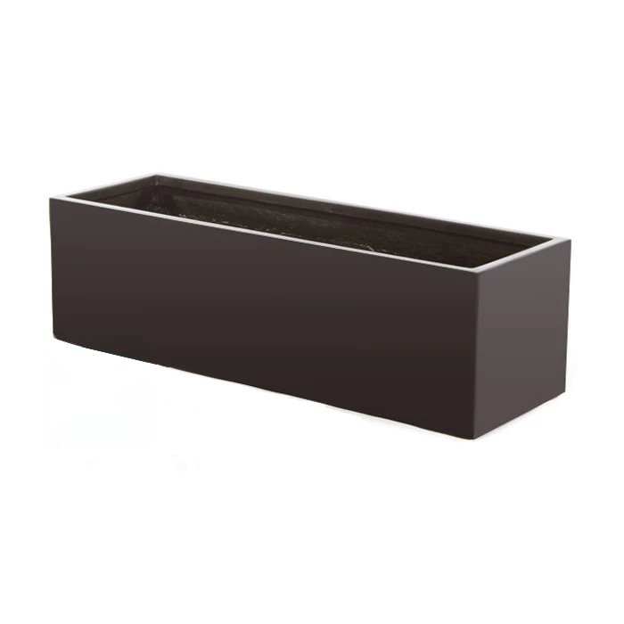 100cm Fibreglass Trough Planter in Matt Black - By Primrose™ 2 100cm Fibreglass Trough Planter in Matt Black - By Primrose™ - Image 2