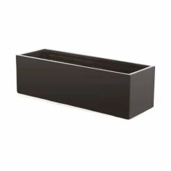 100cm Fibreglass Trough Planter in Matt Black - By Primrose™