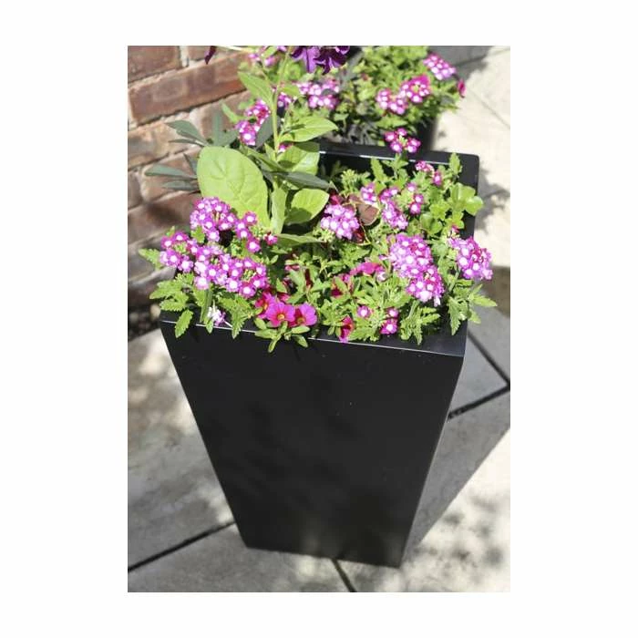120cm x 43cm Tall Flared Square Fibreglass Planter in Matt Black - By Primrose™ 2 120cm x 43cm Tall Flared Square Fibreglass Planter in Matt Black - By Primrose™ - Image 2