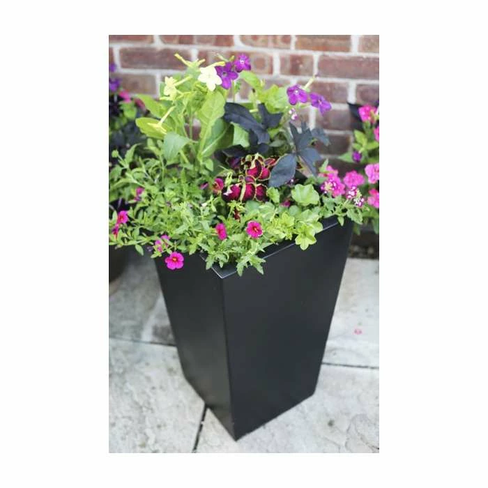 120cm x 43cm Tall Flared Square Fibreglass Planter in Matt Black - By Primrose™ 3 120cm x 43cm Tall Flared Square Fibreglass Planter in Matt Black - By Primrose™ - Image 3