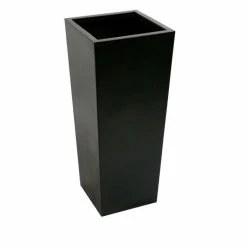 120cm x 43cm Tall Flared Square Fibreglass Planter in Matt Black - By Primrose™