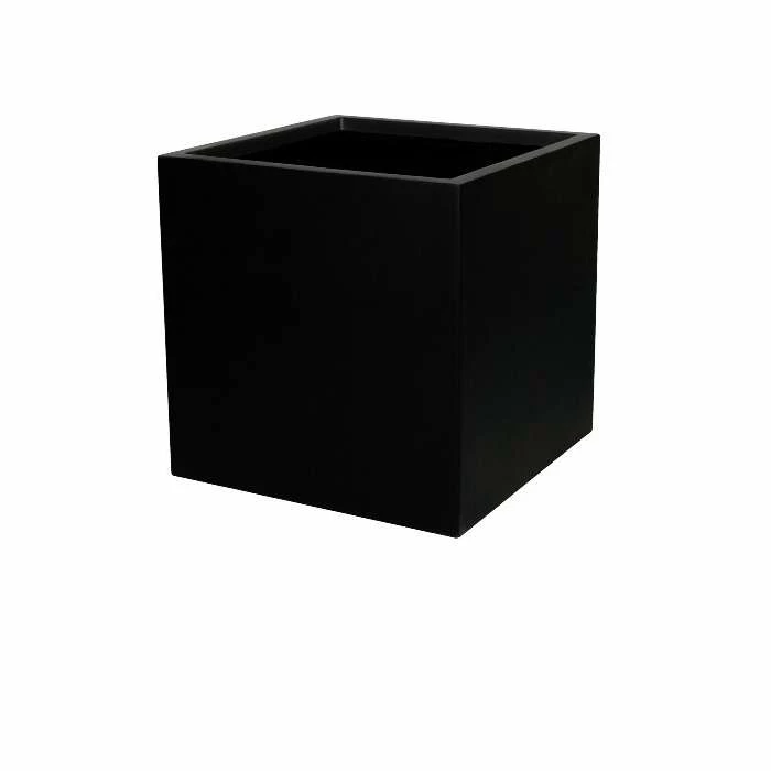 H60cm Fibreglass Cube Planter in Matt Black - By Primrose™ 1 H60cm Fibreglass Cube Planter in Matt Black - By Primrose™