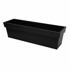 60cm Zinc Edge Black Trough Planter - By Primrose™ -Cheap PLANTERS Store PP0440M add image 2 f370