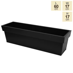 60cm Zinc Edge Black Trough Planter - By Primrose™ -Cheap PLANTERS Store PP0440M main image 8c1f