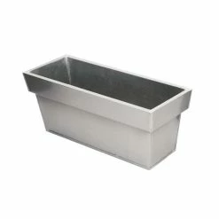 40cm Zinc Edge Silver Trough Planters - By Primrose™ -Cheap PLANTERS Store PP0441S add image 2 8c0a