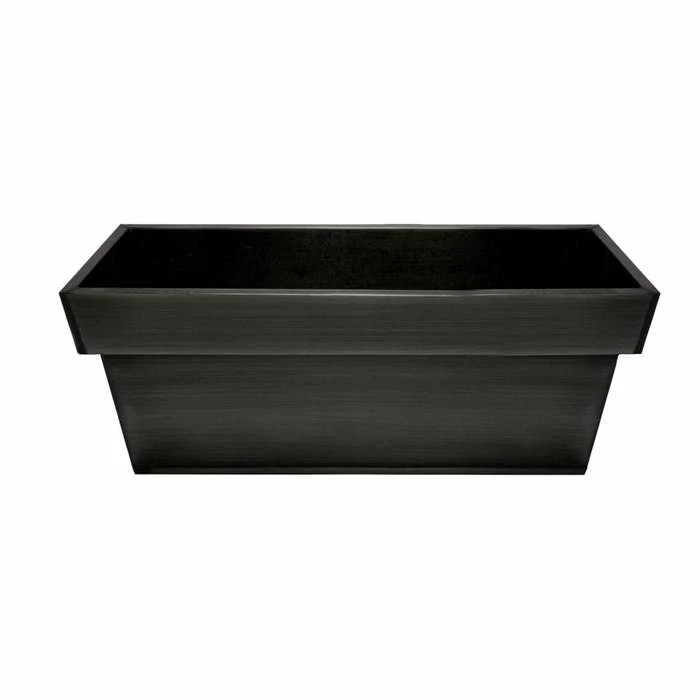 40cm Zinc Small Pewter Edge Trough Planter - By Primrose™ 3 40cm Zinc Small Pewter Edge Trough Planter - By Primrose™ - Image 3
