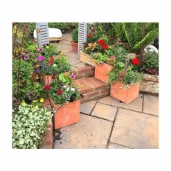 40cm Terracotta Fibrecotta Large Cube Planter -Cheap PLANTERS Store PP0452L add image 5 4f57