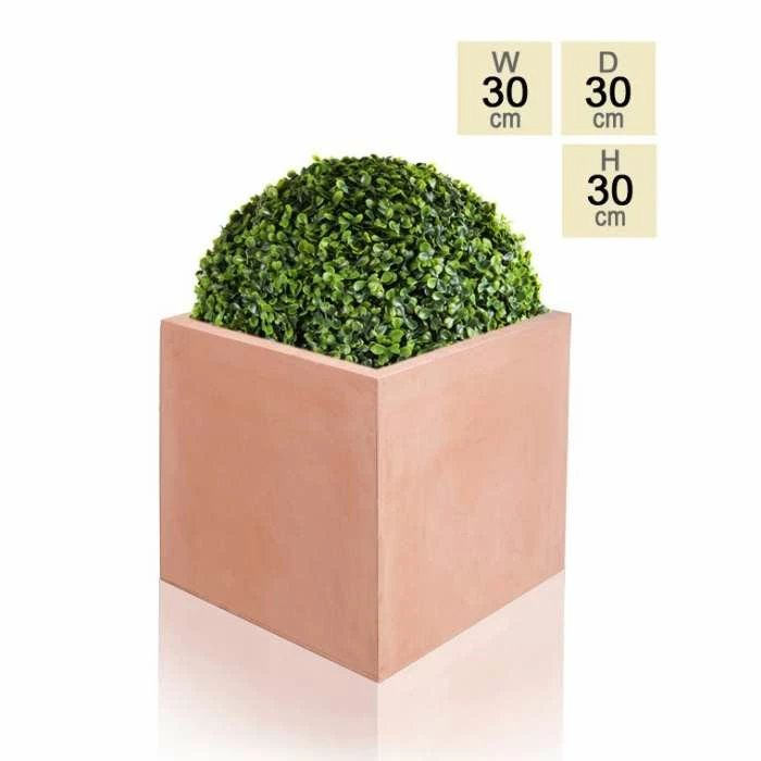 30cm Terracotta Fibrecotta Medium Cube Planter 1 30cm Terracotta Fibrecotta Medium Cube Planter