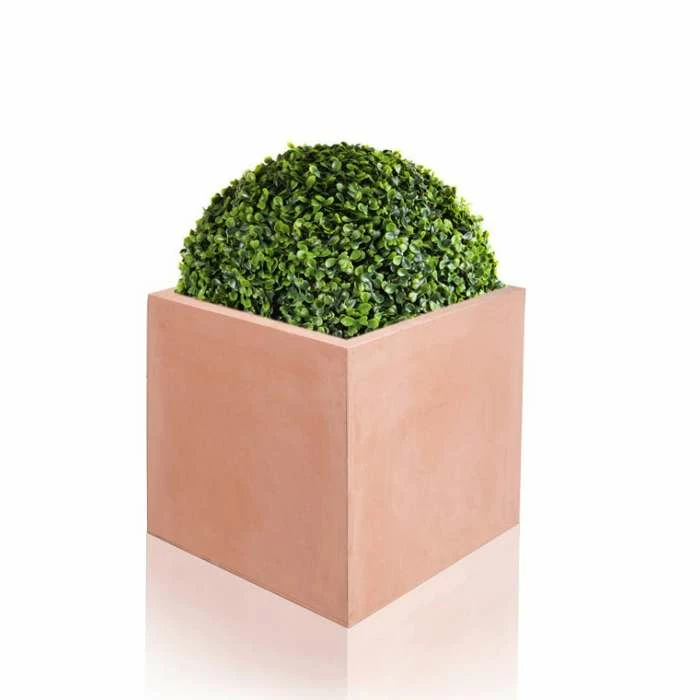 30cm Terracotta Fibrecotta Medium Cube Planter 2 30cm Terracotta Fibrecotta Medium Cube Planter - Image 2