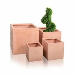 50cm Terracotta Fibrecotta XL Cube Planter -Cheap PLANTERS Store PP0452XL add image 4 7144