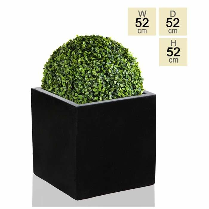 52cm Polystone XL Black Cube Planter 1 52cm Polystone XL Black Cube Planter