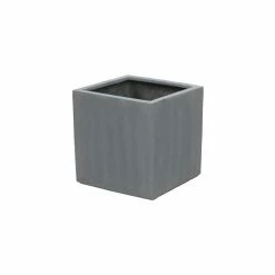 40cm Polystone Large Grey Cube Planter -Cheap PLANTERS Store PP0461L add image 3 fc3c