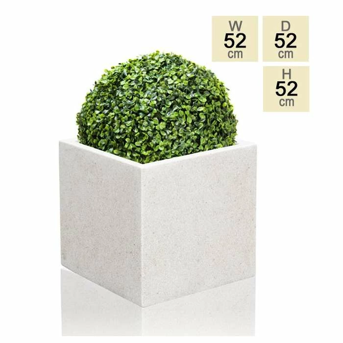 H52cm Poly-Terrazzo XL White Cube Planter 1 H52cm Poly-Terrazzo XL White Cube Planter