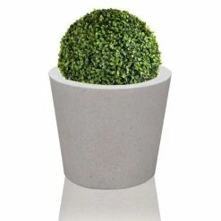 60cm Poly-Terrazzo XL White Round Planter